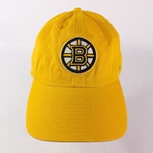 Boston Bruins Hat Cap Strap Back Mens OSFA Yellow Gold NHL Hockey Embroidered 47